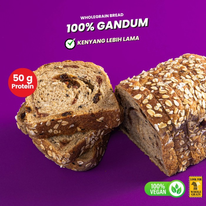 

[Kismis & Kayu manis] Roti Gandum Whole Wheat Bread (Protein tinggi)