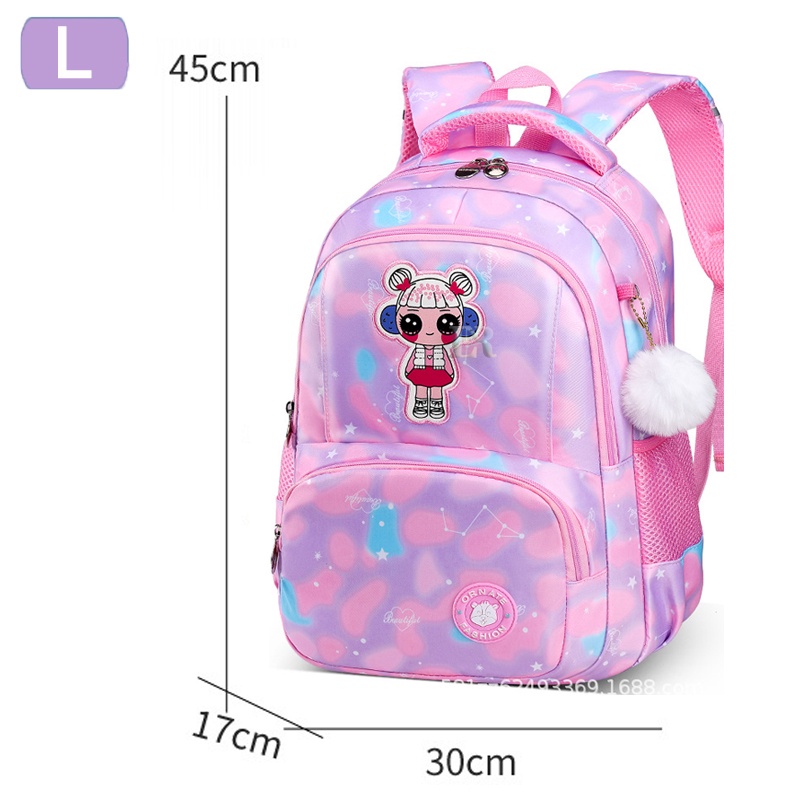 LNR Shop S-018 S-014 Tas Sekolah Anak Perempuan Import Anti Air Bahan Polyester Gesper Tali Bahu LOL Dengan Gantungan Boneka TK - SD Kelas 1 2 3 4 5 6 Ransel School Bag Sekolah Dasar Taman Kanak Cowok Boy Playgroup Pre-K K1 K2 Kindergarten Tas Punggung