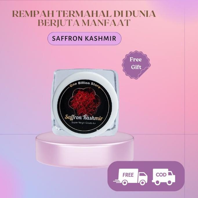 

➶ Saffron Khasmir Import One Billion Store 0,5 1 Gram Original Safron Premium Super Negin Grade A+ ♕