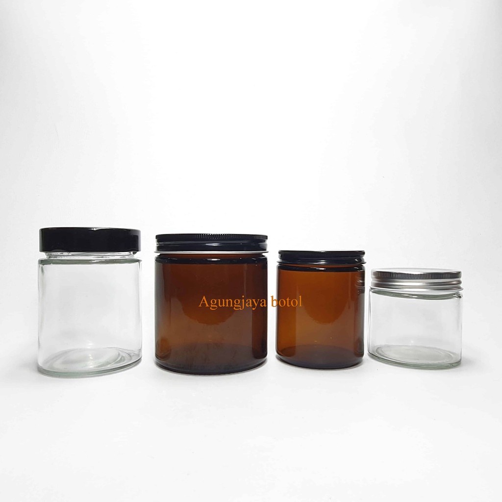 Jar Kaca 500 Ml Tabung Amber / Jar Kaca / Toples Kaca / Jar Madu / Jar Selai / Jar 500 Ml
