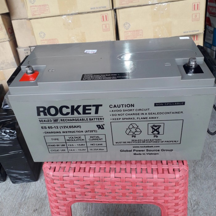 BATTERY AKI KERING VRLA ROCKET ORIGINAL 12V 65AH