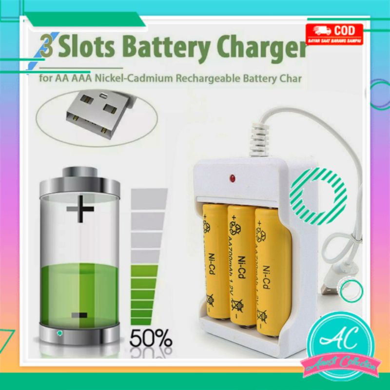 Batre Cas AA dan AAA + Charger isi ulang tipe A2 dan baterai A3 kualitas import