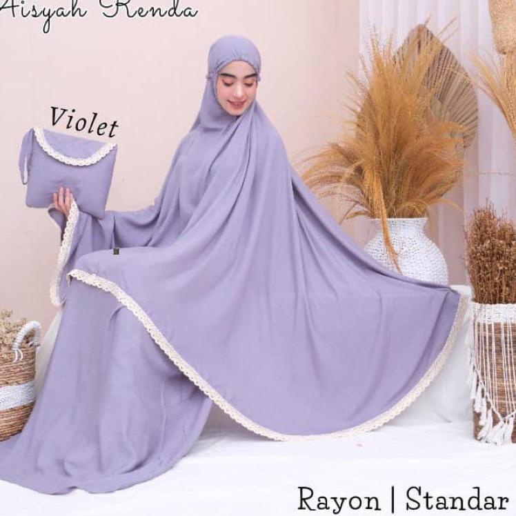 Langsung Atc mukena bali polos renda - mukena rayon  A polos renda - mukena aisyah renda