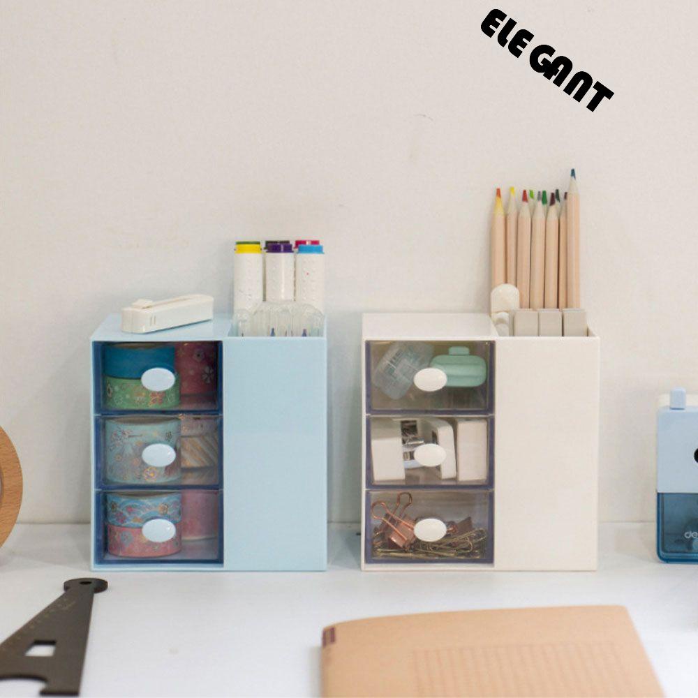 [Elegan] Tempat Pulpen Untuk Anak Dengan Laci Perlengkapan Rumah/Kantor Home Decor Siswa Alat Tulis Aksesoris Sekolah Desktop Storage Box