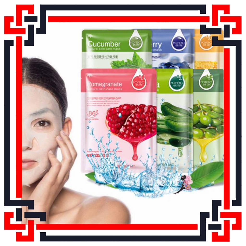 LS Rorex Hcnana Natural Skin Care Mask Masker Sheet Rorec Snail Mask Masker Wajah Rorex Hcnana