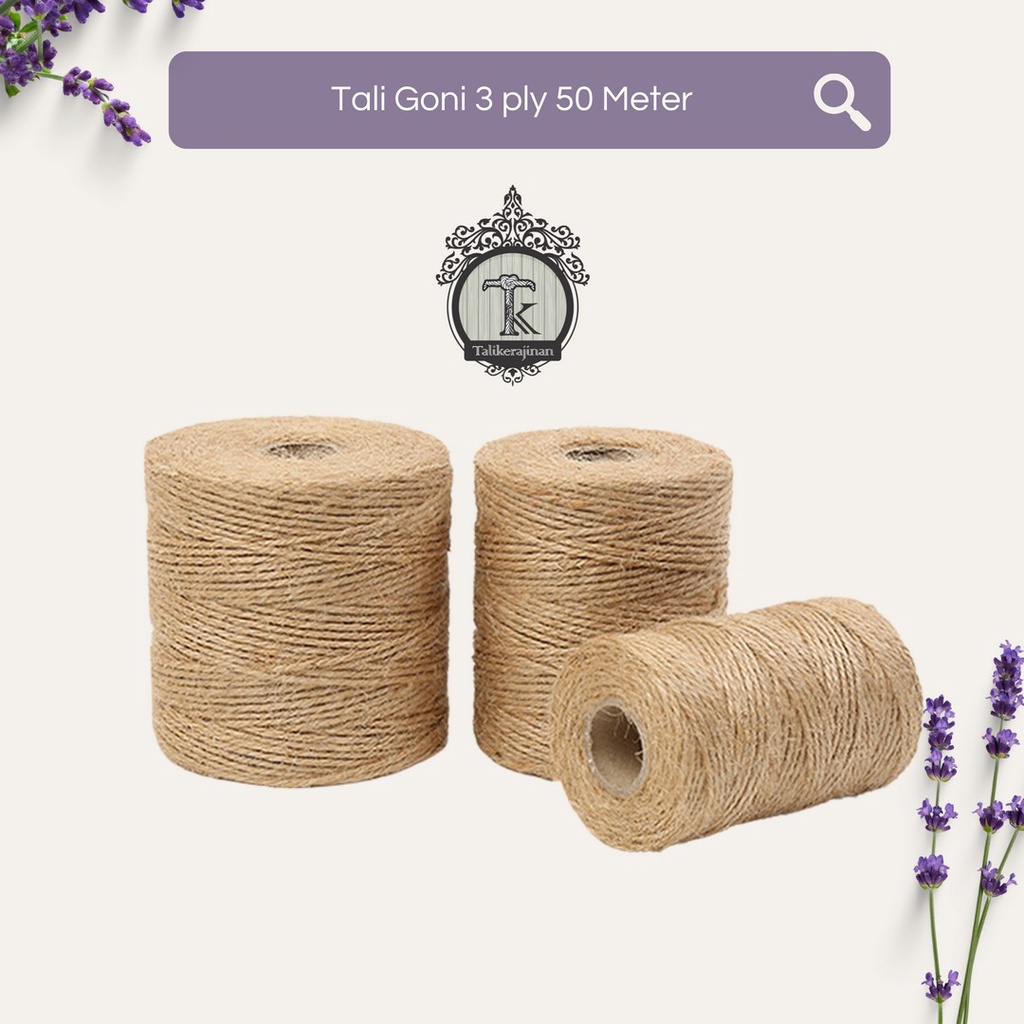 Tali Rami Goni Roll 50M - Tali Warna Natural 3MM - Tali Aesthetic