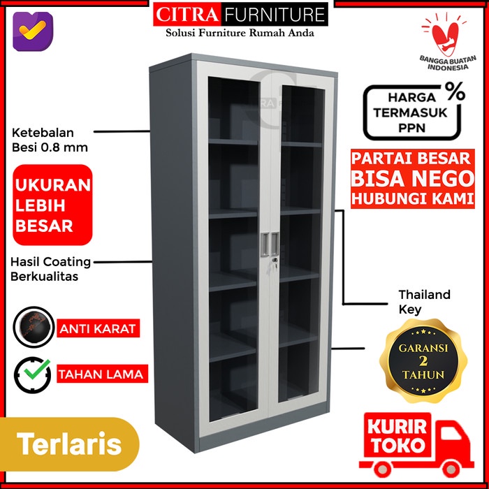 

Terlaris Lemari Arsip Besi 2 Pintu Swing KacaKantor Dokumen File Pintu Buka