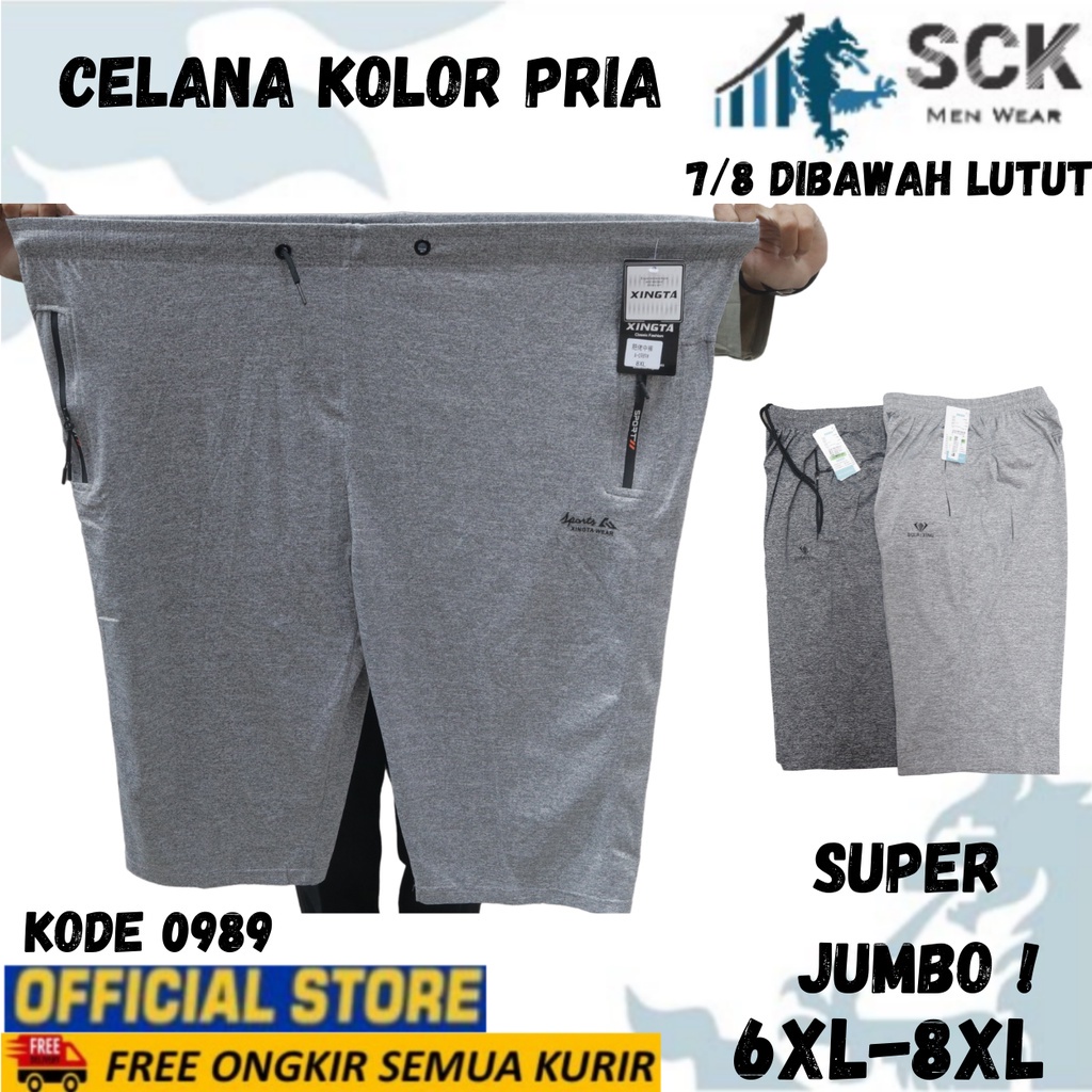 Celana Kolor PENDEK Pria MISTY 0989 POLOS JUMBO / Celana Kolor Karet Pendek Katun Distro - sckmenwear GROSIR