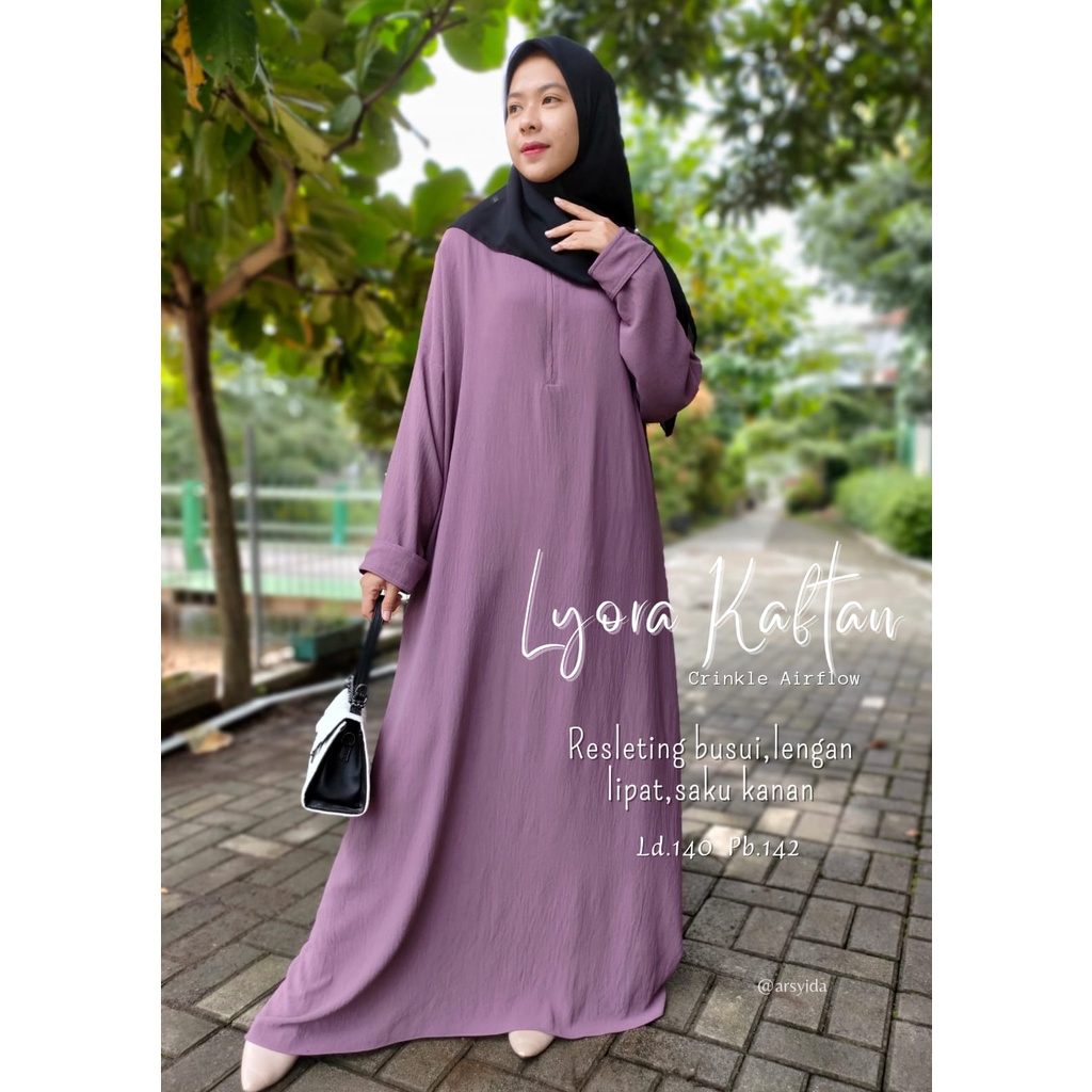 abaya 2023 Crinkle Airflow LYORA Terbaru  Dan Termurah