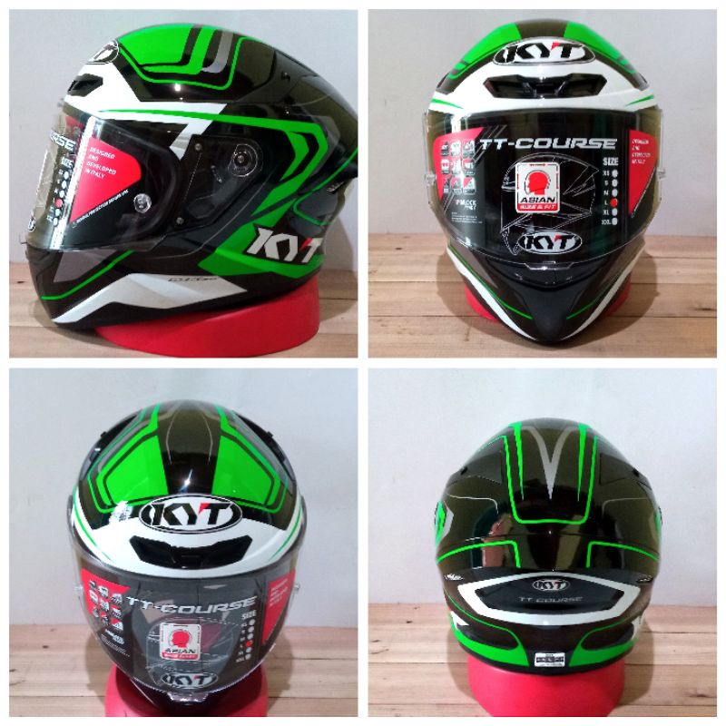 KYT TT COURSE OVERTECH BLACK GREEN