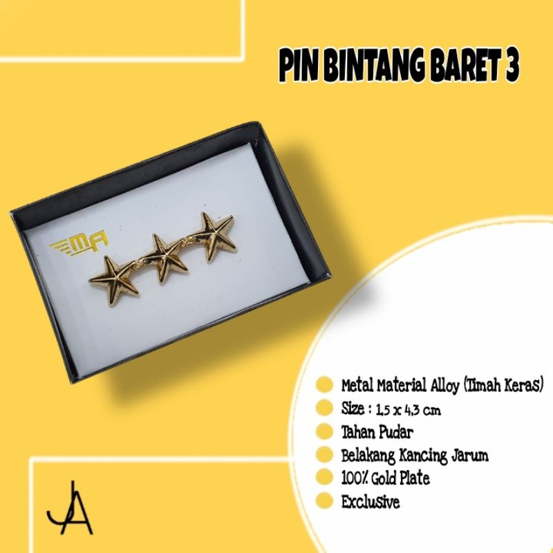 PIN BINTANG 3 BARET BREVET BINTANG 3 BRIVET