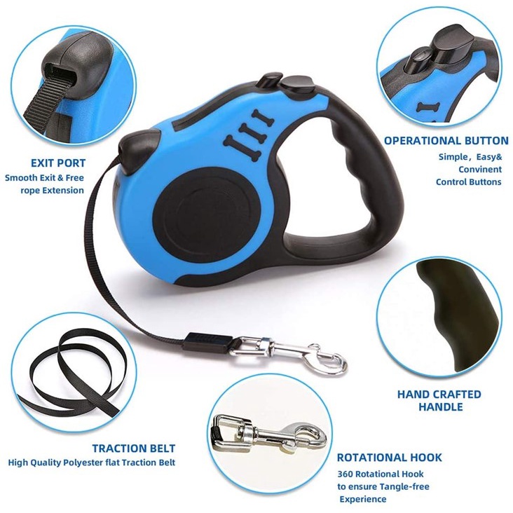 Tali Tuntun Retractable Cat Dog Leash Harness Anjing Kucing Otomatis