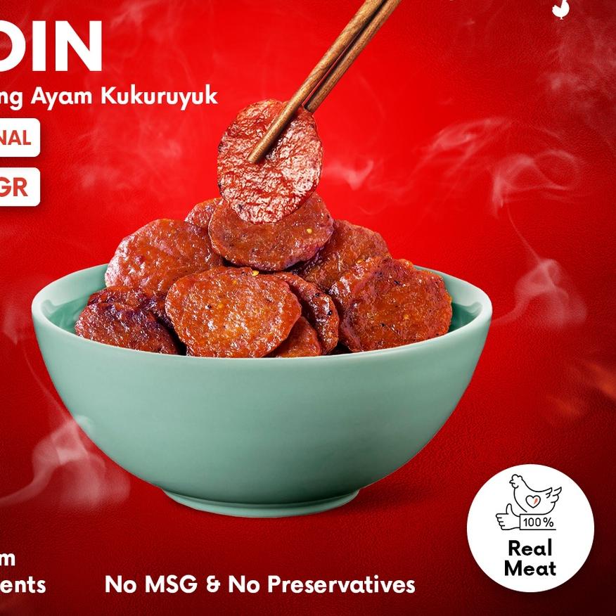 

☊ [PREMIUM COIN] Dendeng Ayam Kukuruyuk Kukuruyuk Makanan Siap Saji - 500 Gram ➧