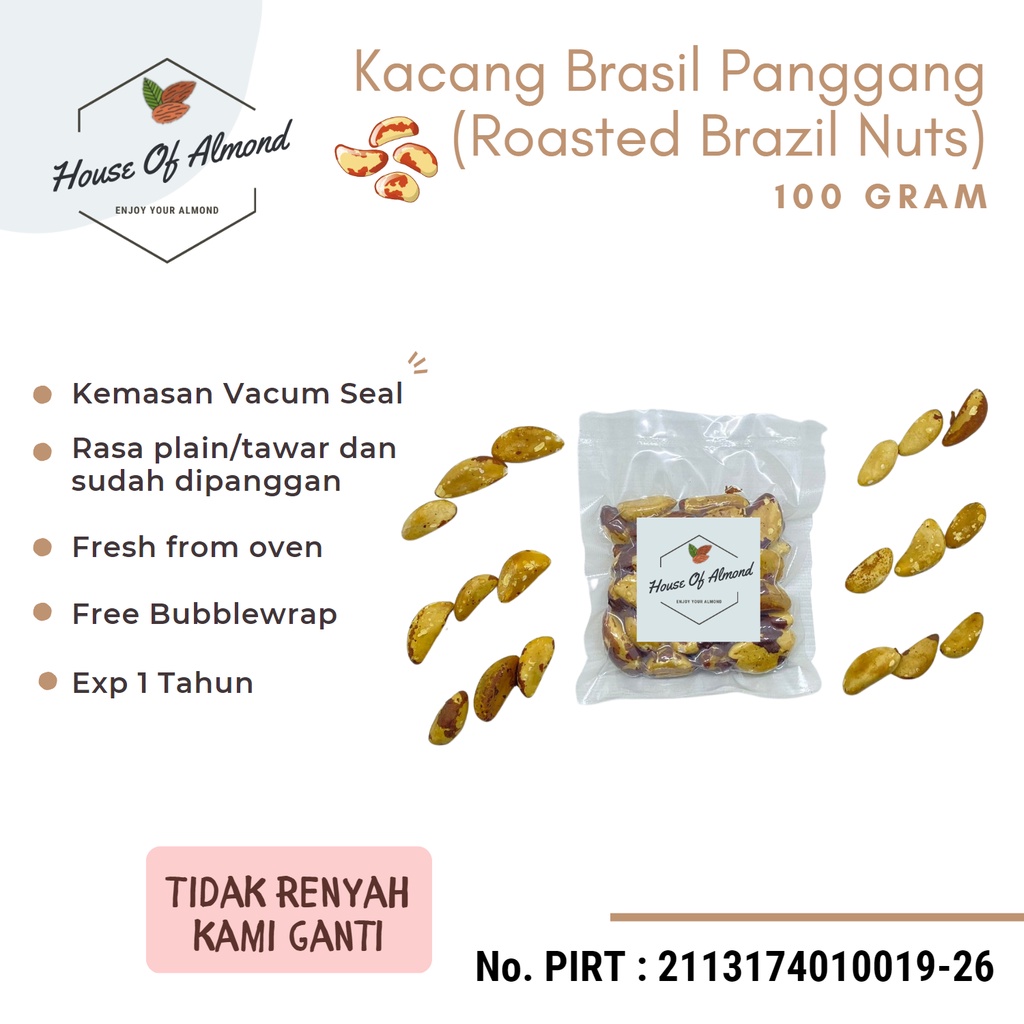 

Kacang Brasil Panggang (Roasted Brazil Nuts / Brazilian Nuts) 100gr