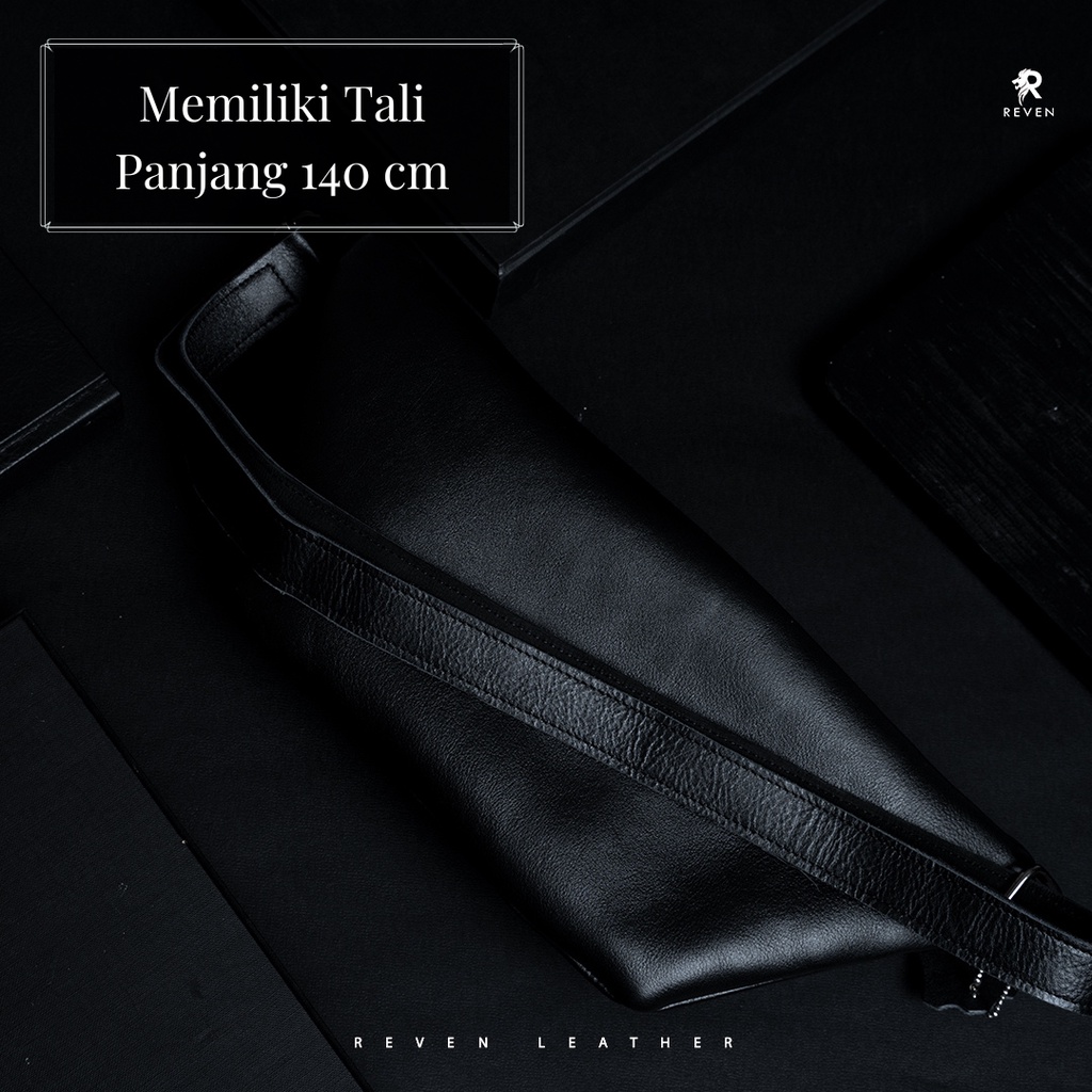 Tas Selempang Pria Kekinian Mode Motorbike Slingbag 100% Original Kulit Sapi Asli Outdoor Activity Fashion Cowok - MAHAMERU WAISTBAG