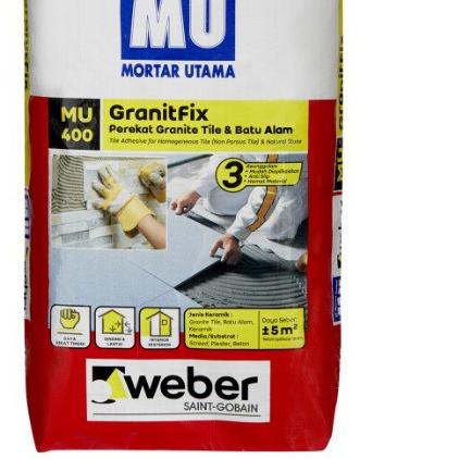 ➱ MU400 - Mortar Utama MU 400 Perekat Granite ♘