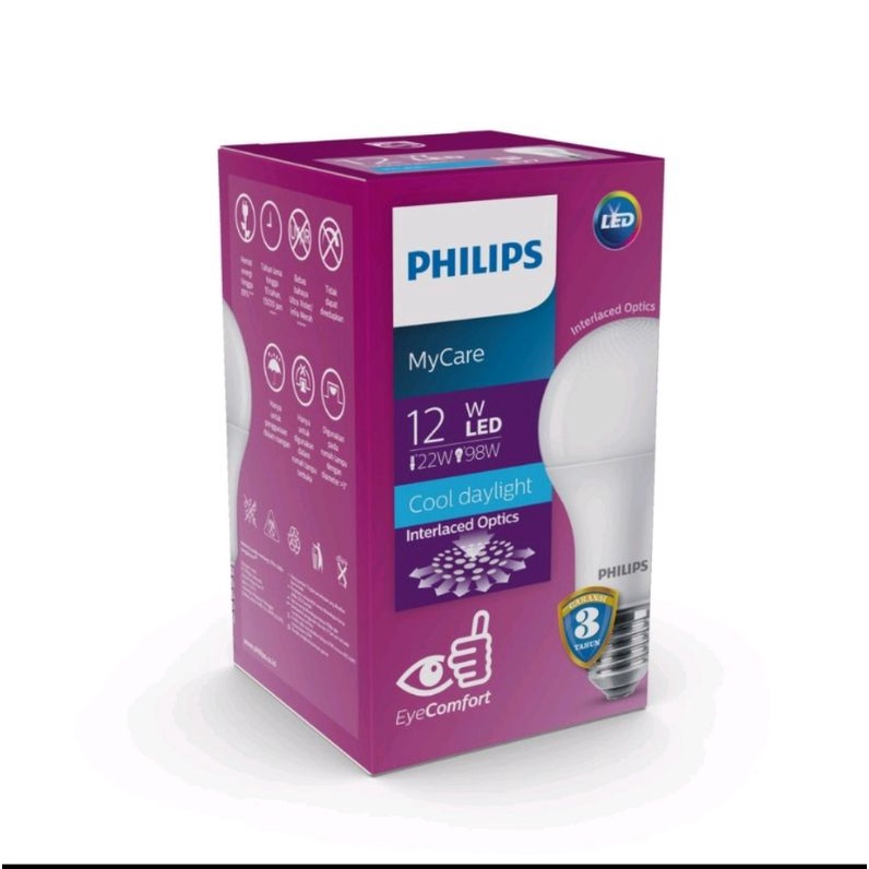 LAMPU LEDBulb PHILIPS 12W PUTIH/Cool daylight E27 6500K