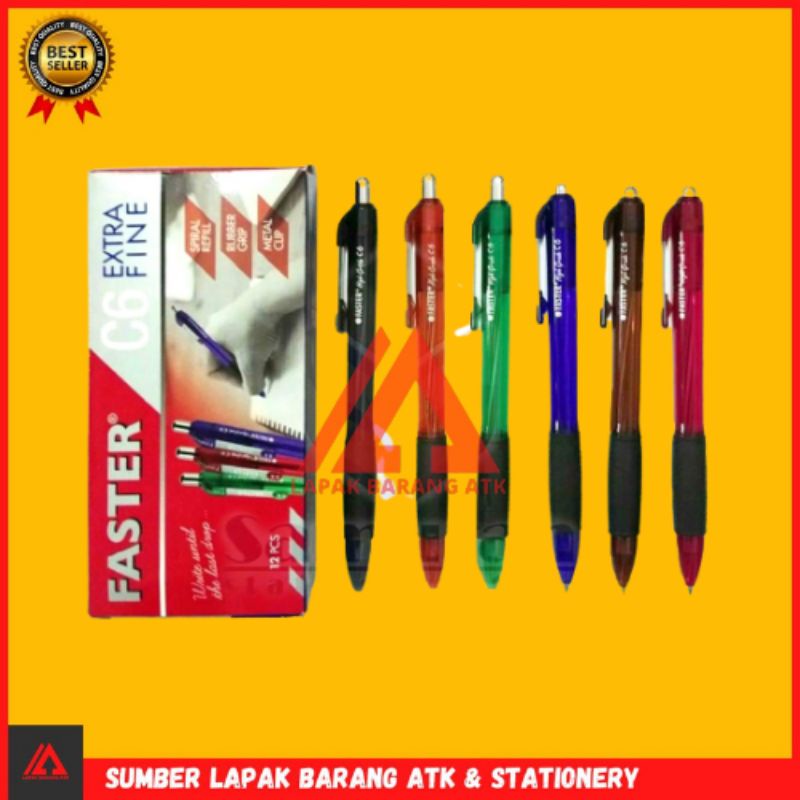 

Ballpoint Faster C6 Cetek Hitam / Biru 1 pcs
