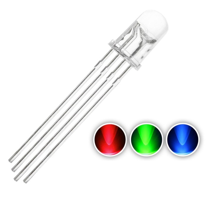 LED RGB 5mm 5 mm Common Cathode Katode Katoda Clear Transparan