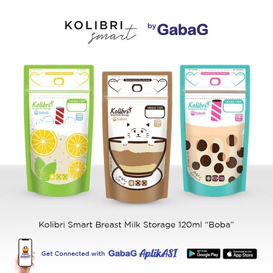 Gabag Kolibri Smart Series Breast Milk Storage 120ml Kantong ASI Thermal - BOBA