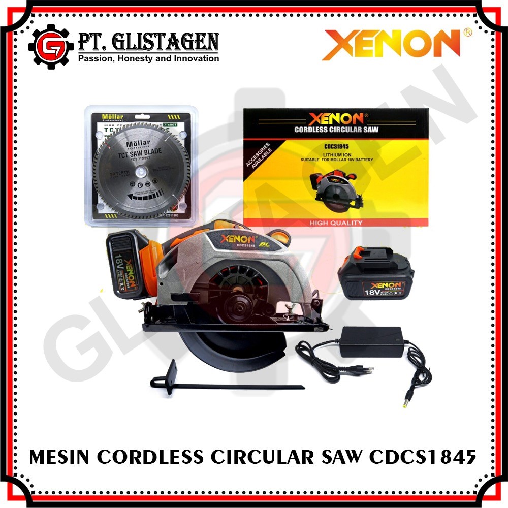 XENON CDCS1845 Circular Saw Cordless Baterai Mesin Potong Kayu 7 Inch