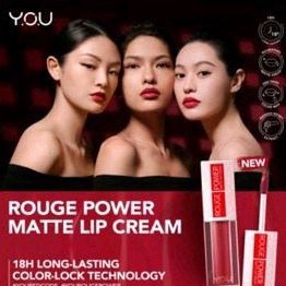 YOU Rouge Power Matte Lip Cream Lipstik | Matte Finish | Tahan Lamal