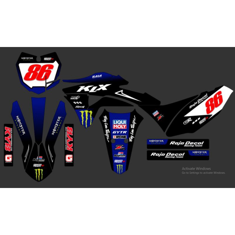 Decal Custome Gordon Hitam Wr Hitam Full Body super Glossy/Doff