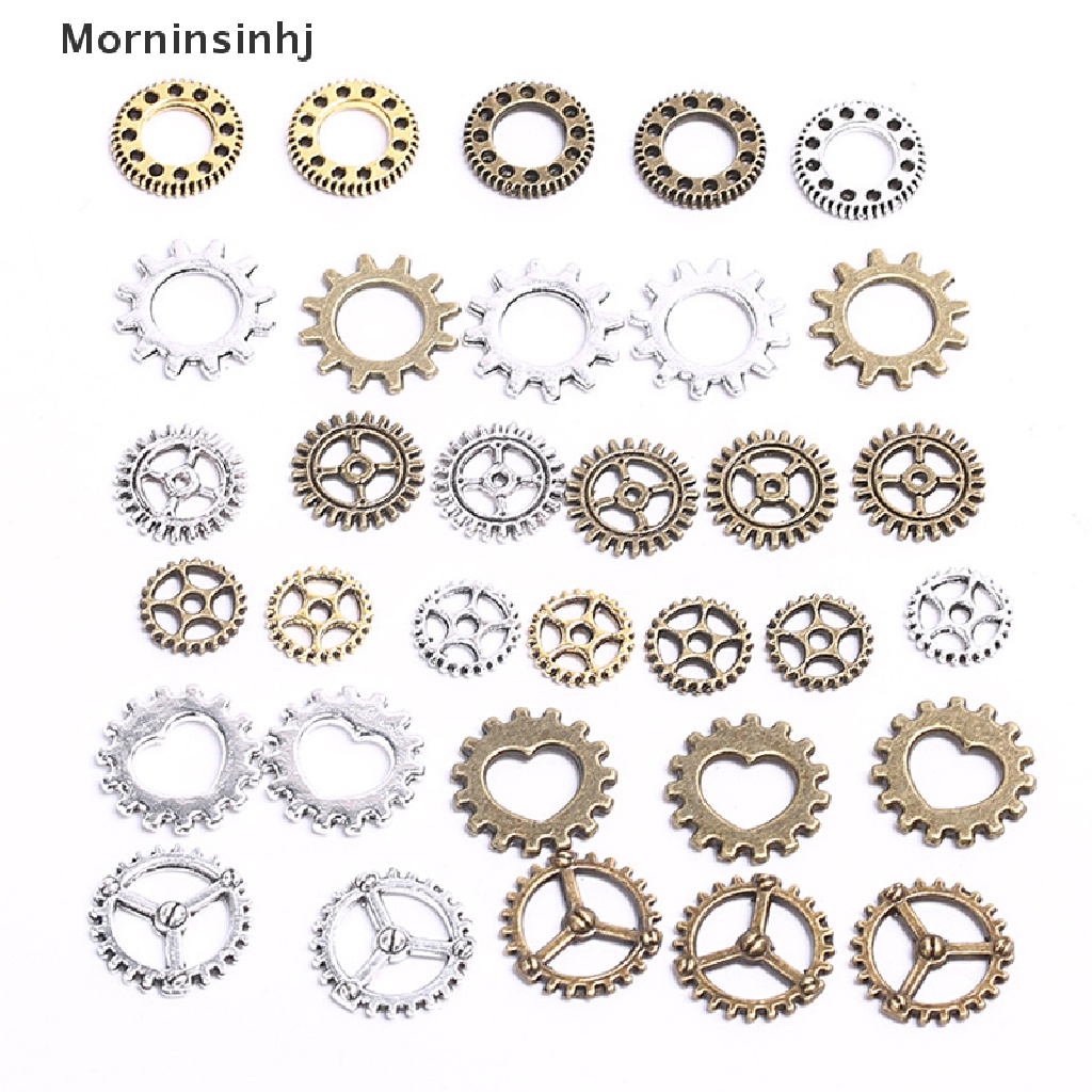 Mornin 100 Pcs Antik Steampunk Mini Wheel Gear Ch Liontin DIY Membuat Perhiasan Craft id