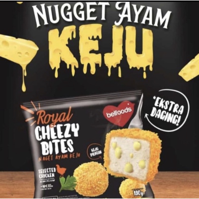 Belfoods Royal Cheezy Bites | Naget ayam keju Belfoods