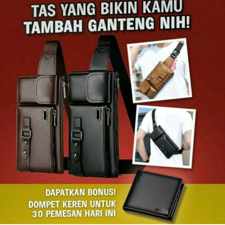 Best Seller Gratis Dompet Keren Tas Tali ggang  Bahu Dada Samg Tas Slempang Selempang Waistbag Waist