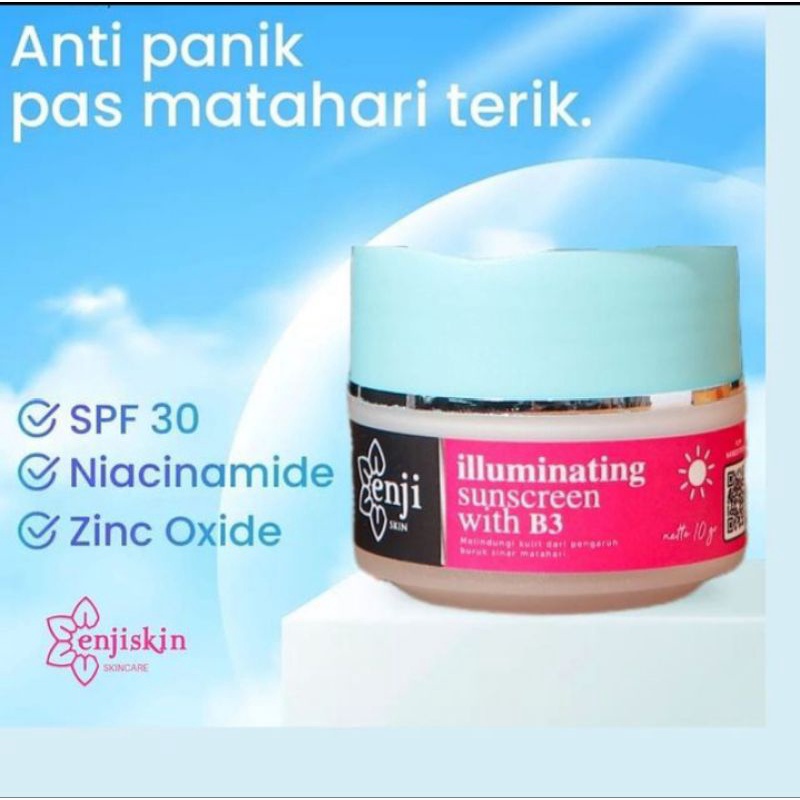 SUNSCREEN ILUMINATING B3" ENJI SKINCARE/ cream siang membuat glowing