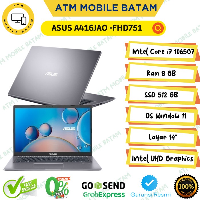 Laptop Asus A416JAO FHD751 i7 1065G7/8GB/512GB SSD/14"/W11+OHS
