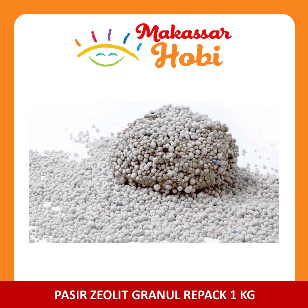 Pasir Kucing Zeolit Granul Gumpal Repack 1kg Non Wangi Aroma Zeolite