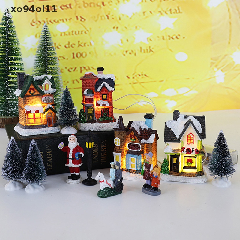 Xo Rumah Lampu Natal Kerstdorp Desa Natal Untuk Ornamen Xmas Rumah OL