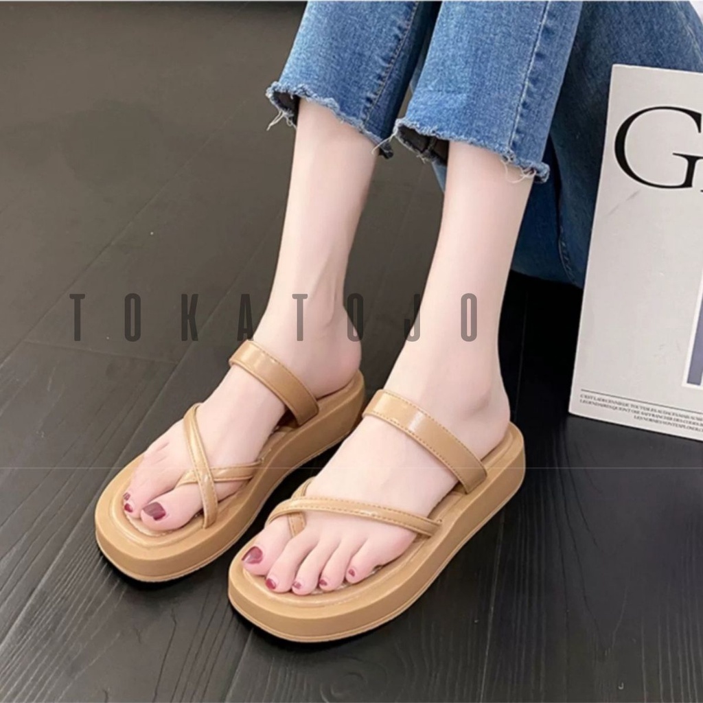 Sandal flatform tali Sandal wanita terbaru empuk dan nyaman KDMSP2