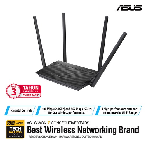 ASUS RT-AC1500UHP Dual Band AC1500 High Power WiFi Router with MU-MIMO N