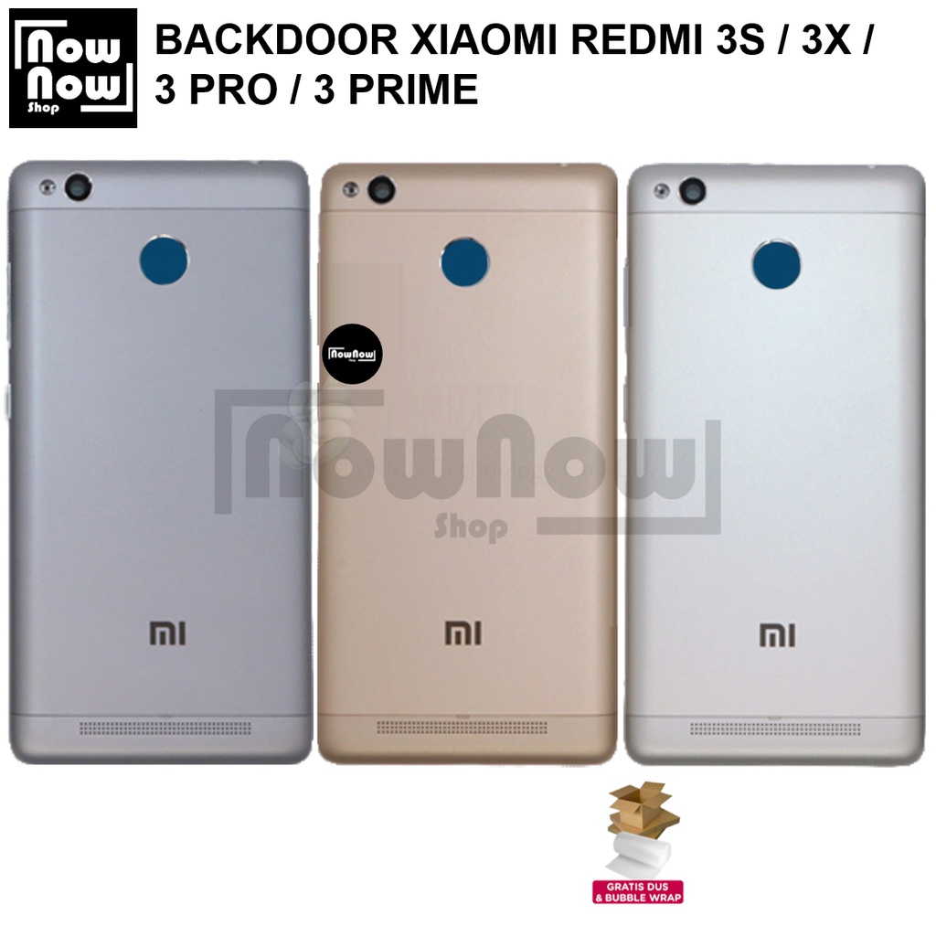 Backdoor Tutup Belakang Baterai Xiaomi Redmi 3S / 3X / 3 PRO / 3 PRIME 2016031 Backcover Back Casing Housing Cover Belakang Back Case Panel Replacement