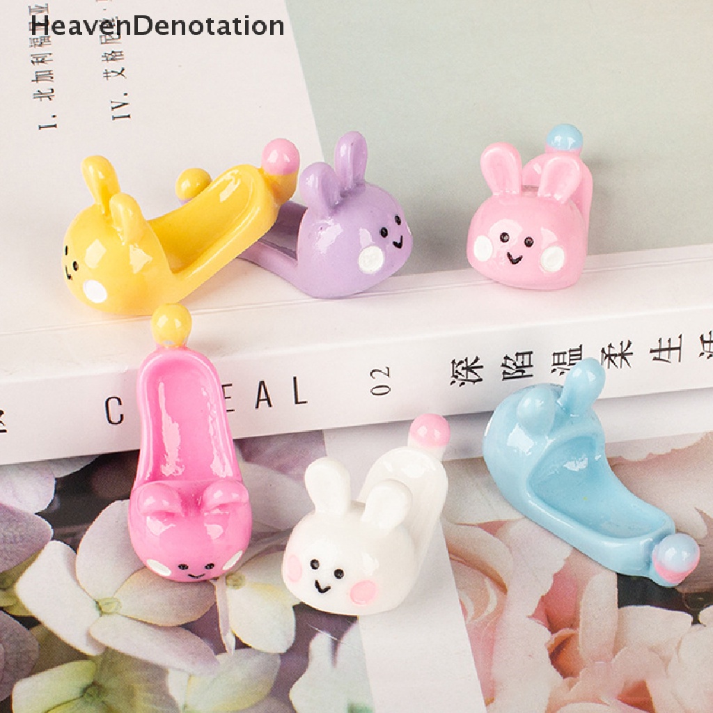 [HeavenDenotation] Aksesoris Dekorasi Rumah Boneka Model Sandal Mini Kartun Kelinci HDV