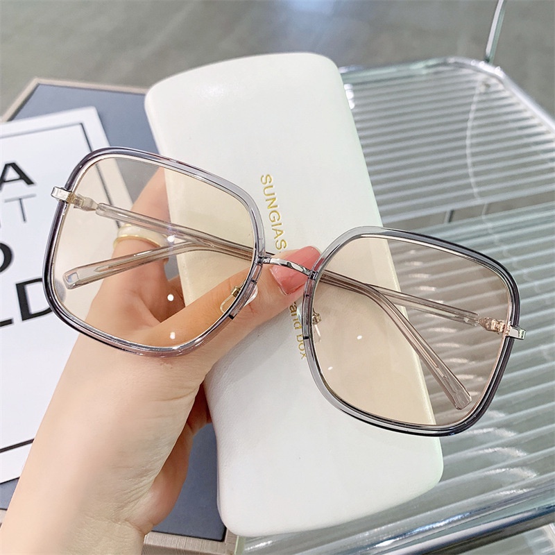 Square Large Frame Sunglasses Kacamata Fashion Wanita Progresif Warna Shades