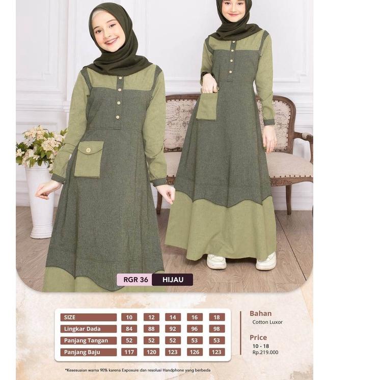 Terlaku Rauna Gamis Remaja / RGR - 36 / Fashion Muslim ✤nva⋆