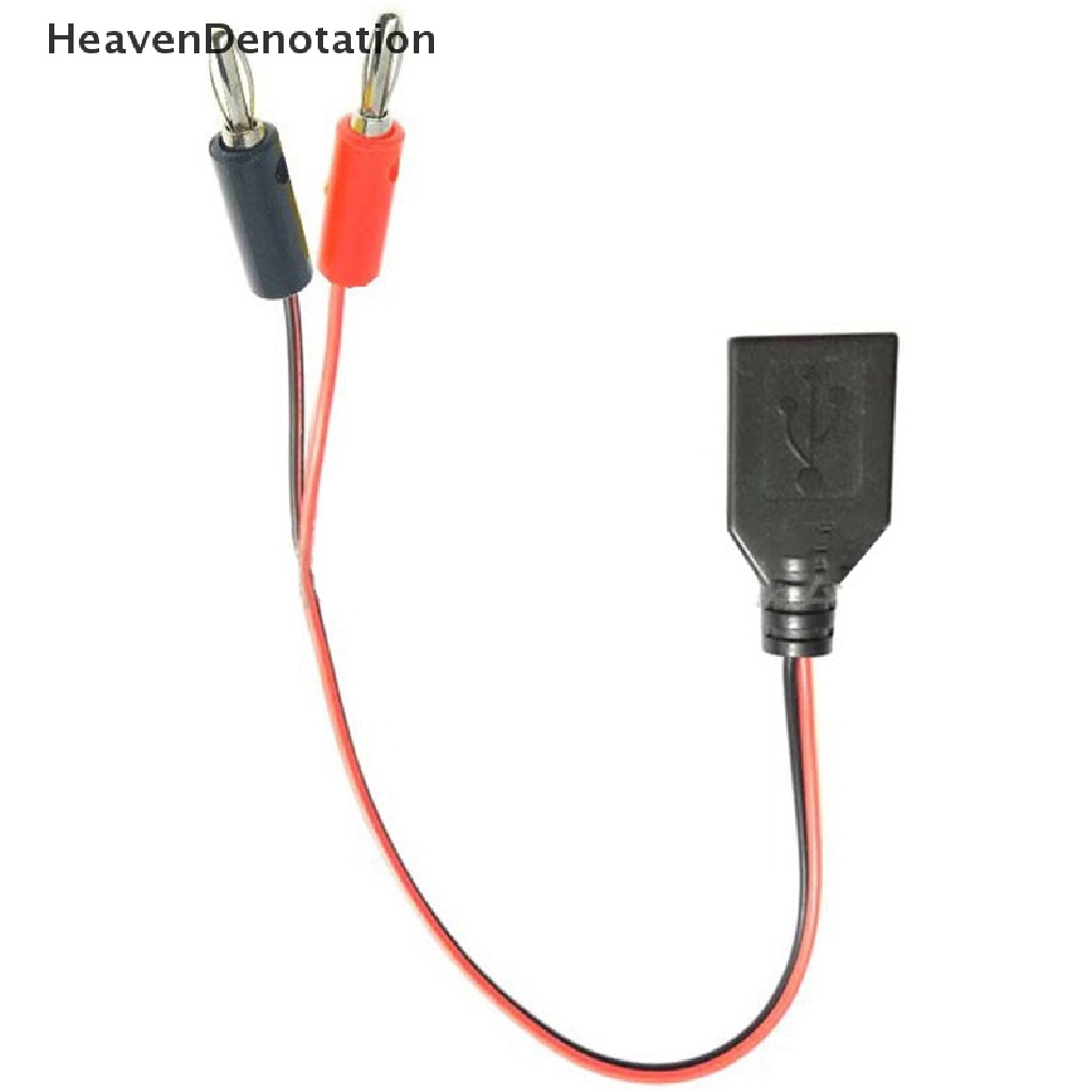 [HeavenDenotation] Usb Female to 4MM Banana Plug Test Lead Charging Cable Stop Kontak USB Ke Steker Pisang HDV