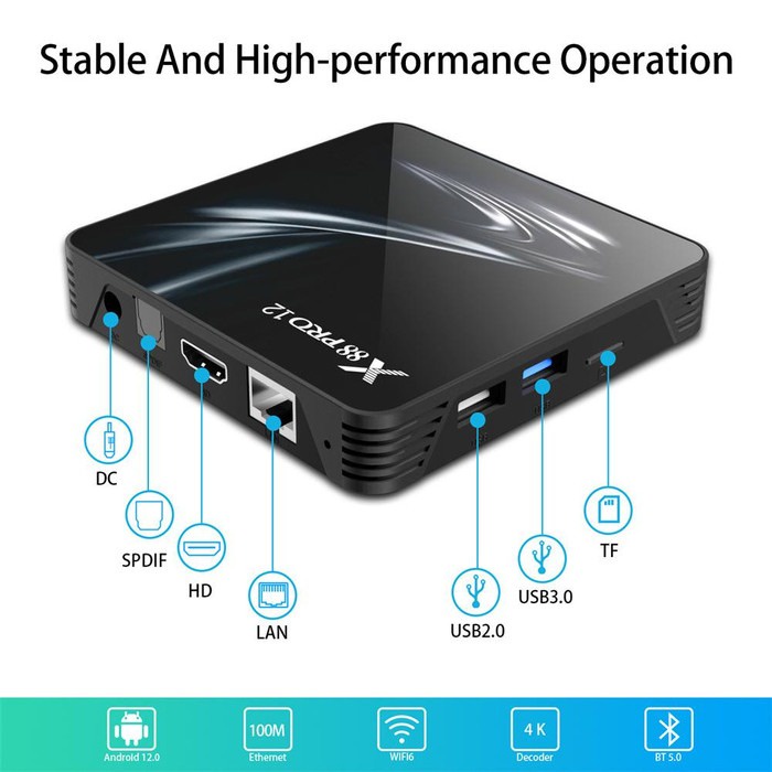 X88 Pro 12 4K TV Box Android 12 Bluetooth 4.0 RK3318 Dual Wifi 6 STB Set Top Box