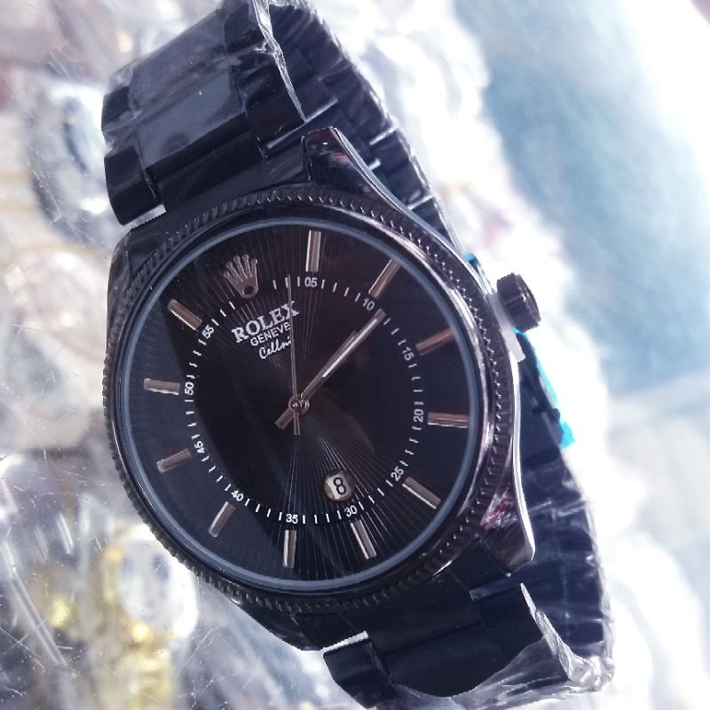 Jam Tangan Pria Rolex Full Black Stainless Date Aktif