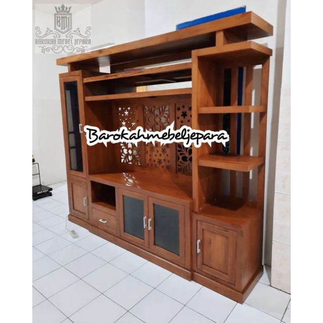 Bufet TV Partisi jati 2,5meter terbaru