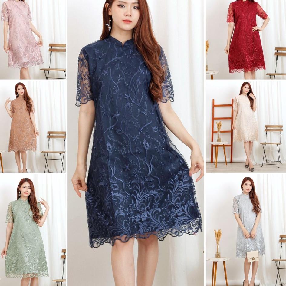 ➼ (Ada RealPict) Dress Shanghai Brukat Bordir Tullle Shanghai Glitter Brokat Tille Brokat Tile ❁