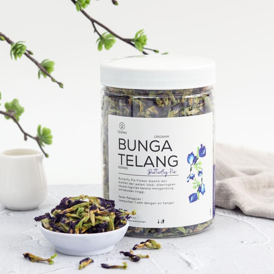 

✩ Teh Bunga Telang Kering Organik 50 gr galleo Butterfly Pea Organic ❈