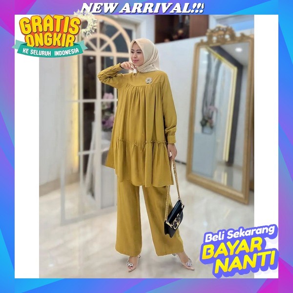 Oneset Super Jumbo One Set Big Size Oversize Jumbo Ld 110 120 130 140 150 Cod Setelan Wanita Muslim 