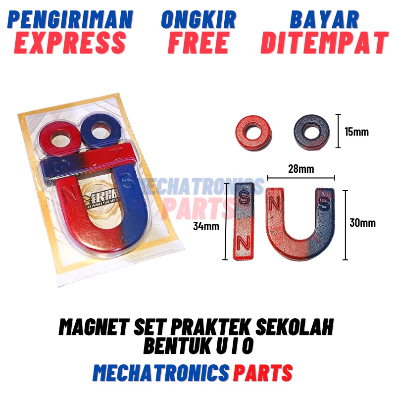 Magnet Set Praktek Sekolah Bentuk U I O Ladam Batang Ring SNI