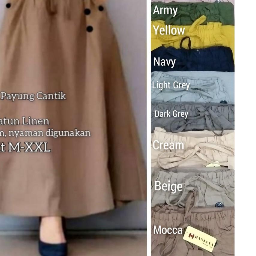 ❀ ROK KATUN LINEN RAMI PANJANG PAYUNG/ROK LEBAR MAYUNG. ROK REMAJA MUSLIM/ROK JUMBO ➭
