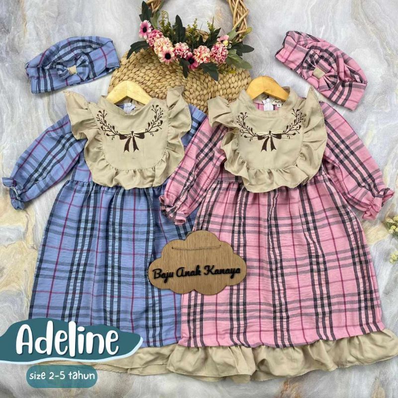 GAMIS ADELINE LONG DRESS ANAK FASHION MUSLIM PEREMPUAN